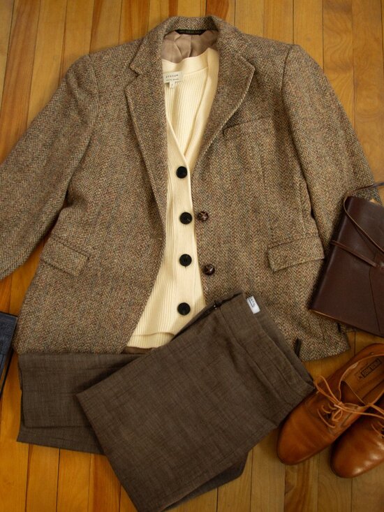 Harris Tweed Jackets & Blazers - Light Academia Vintage Scottish Tweed Blazer - Harris Wool